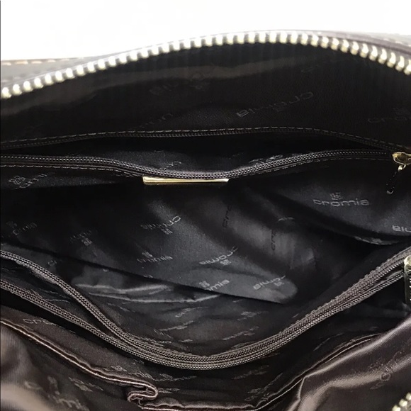 Cromia Women’s Brown Crocodile Embossed Leather Handbag Italy - Picture 6 of 12